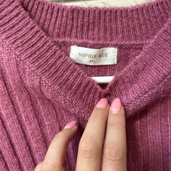 Sophie Rue Ribbed Knit Sweater in Pink - Picture 6 of 6